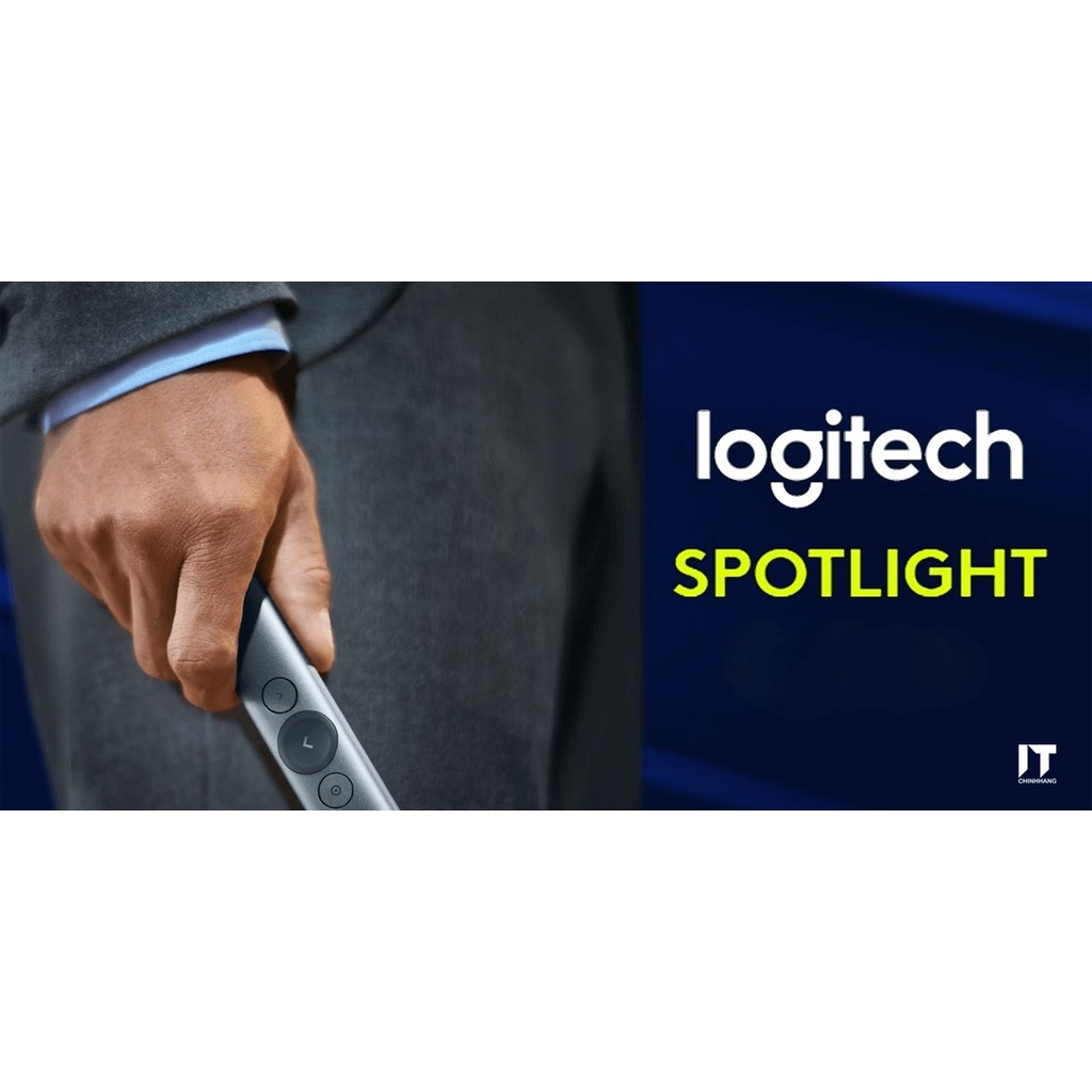 Bút trình chiếu Logitech SPOTLIGHT Wireless Presenter Đèn laze kỹ thuật số - BH 12 Tháng 1 đổi 1 Chính Hãng