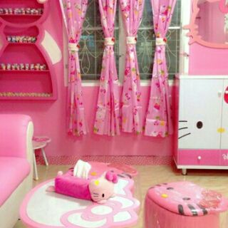 🌻 Rèm nhựa hồng Hello Kitty 🎀 kitty house