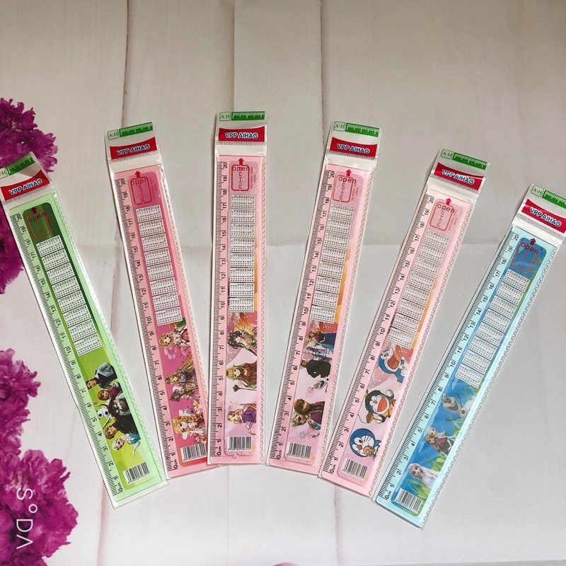 Thước kẻ hình 20cm Aihao có bảng Cửu chương