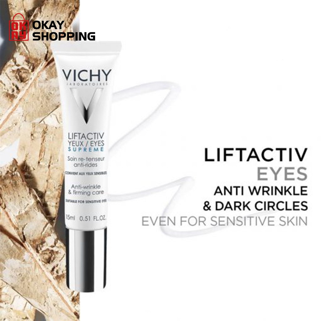 Kem dưỡng mắt giúp giảm nếp nhăn & quầng thâm, tan bọng mắt Vichy liftactiv supreme eyes 15ml | BigBuy360 - bigbuy360.vn
