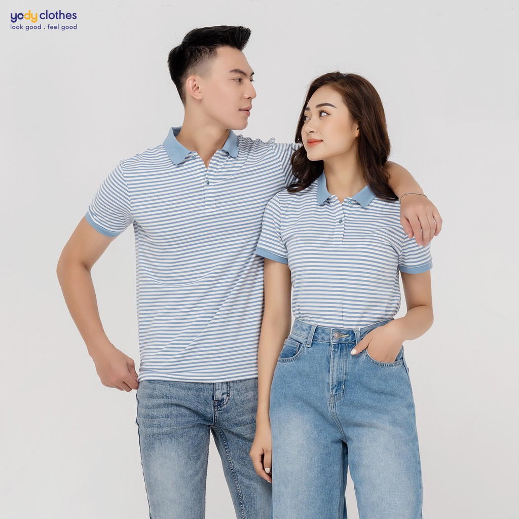 Áo polo nam YODY melange kẻ sọc kiểu dáng trẻ trung thoáng mát APM4069 | BigBuy360 - bigbuy360.vn