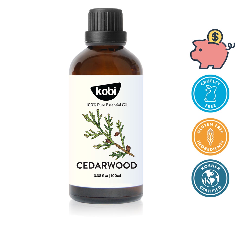 Tinh dầu Hoàng Đàn Kobi Cedarwood essential oil giúp khử mùi, làm thơm phỏng, giải tỏa stress -100ml