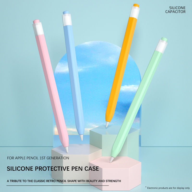 Màu kẹo Vỏ bảo vệ Jelly Silicone cho Apple Pencil 1 Thế hệ 2nd Anti-Scratch Nib Bút stylus Pen trong suốt Phụ kiện trường hợp