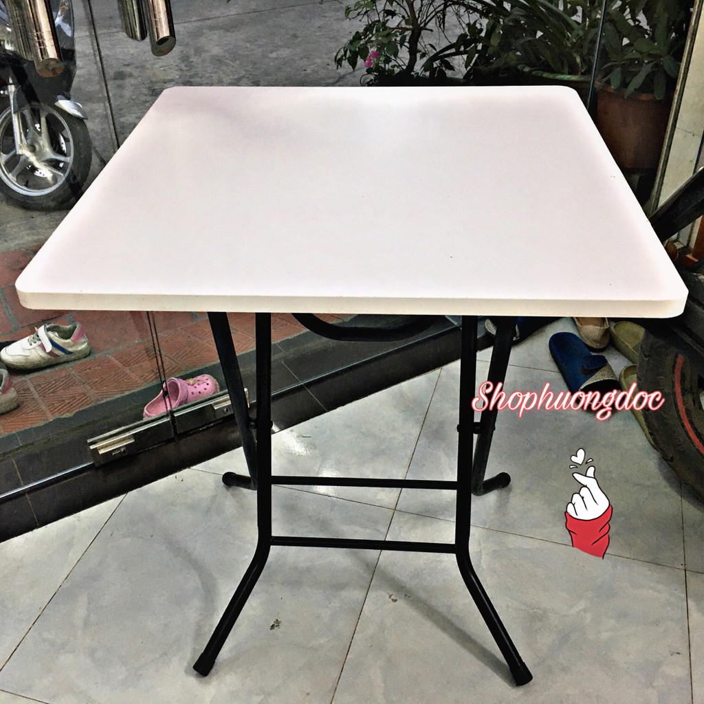 Bàn vuông trắng tuyệt đẹp cao 70cm