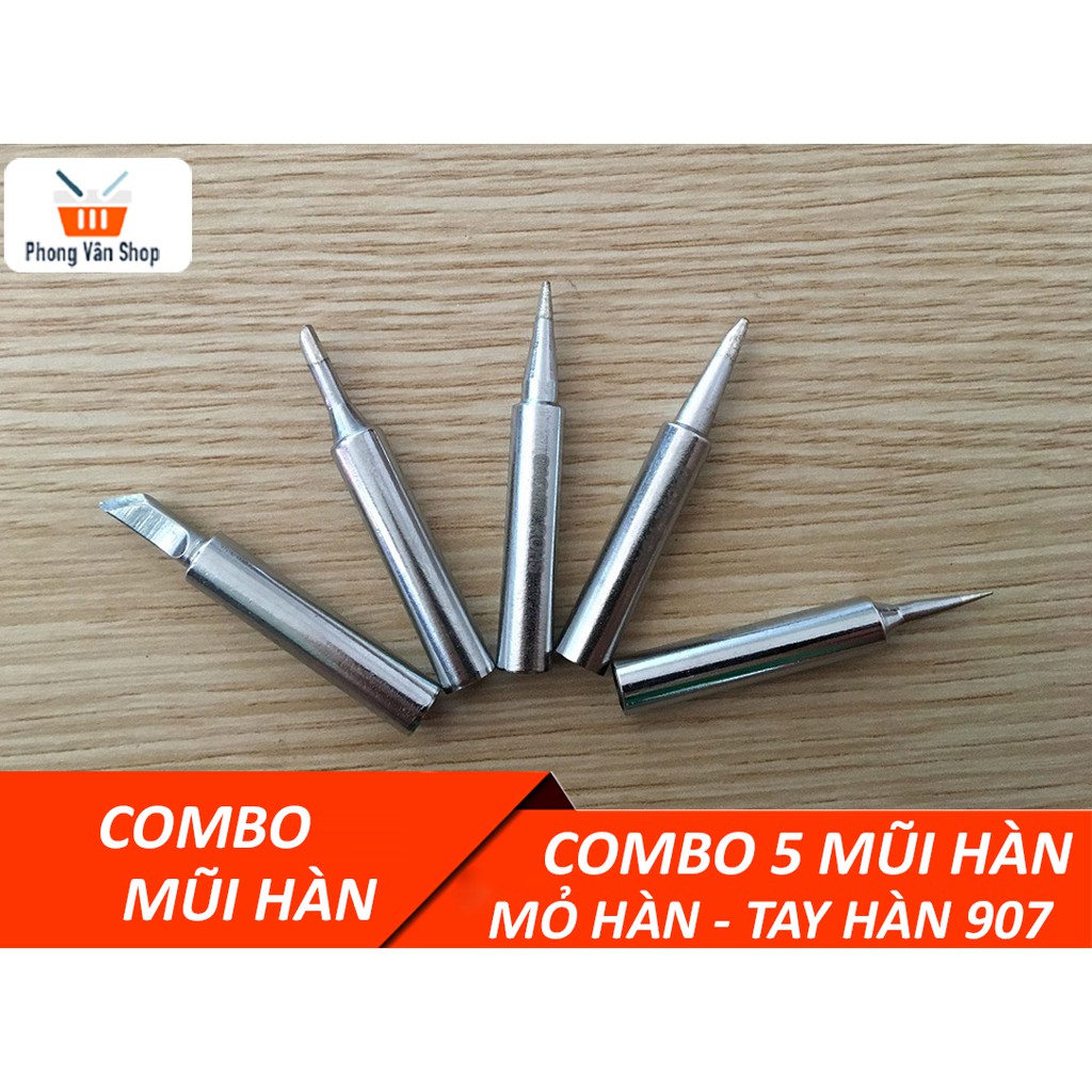 Combo 5 mũi hàn cho mỏ hàn - mỏ hàn nhiệt No.907