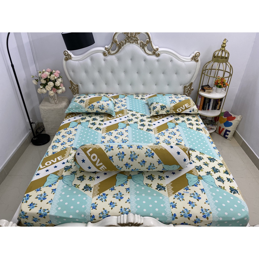 Drap bộ Thun Hàn Quốc 4 món đủ size m6x2m, m8x2m - ga, vỏ gối, vỏ ôm | BigBuy360 - bigbuy360.vn