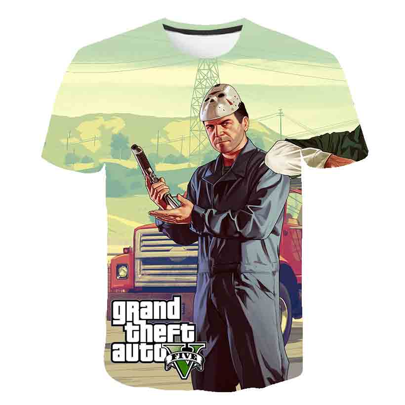 Áo Thun In Hình Game Grand Theft Auto Game Gta 5 3d Thời Trang Mùa Hè 2020 Cho Bé Trai