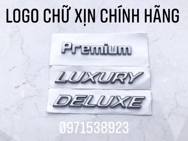 Tem chữ dán PREMIUM LUXURY DELUXE SI 2.0 xịn chính hãng