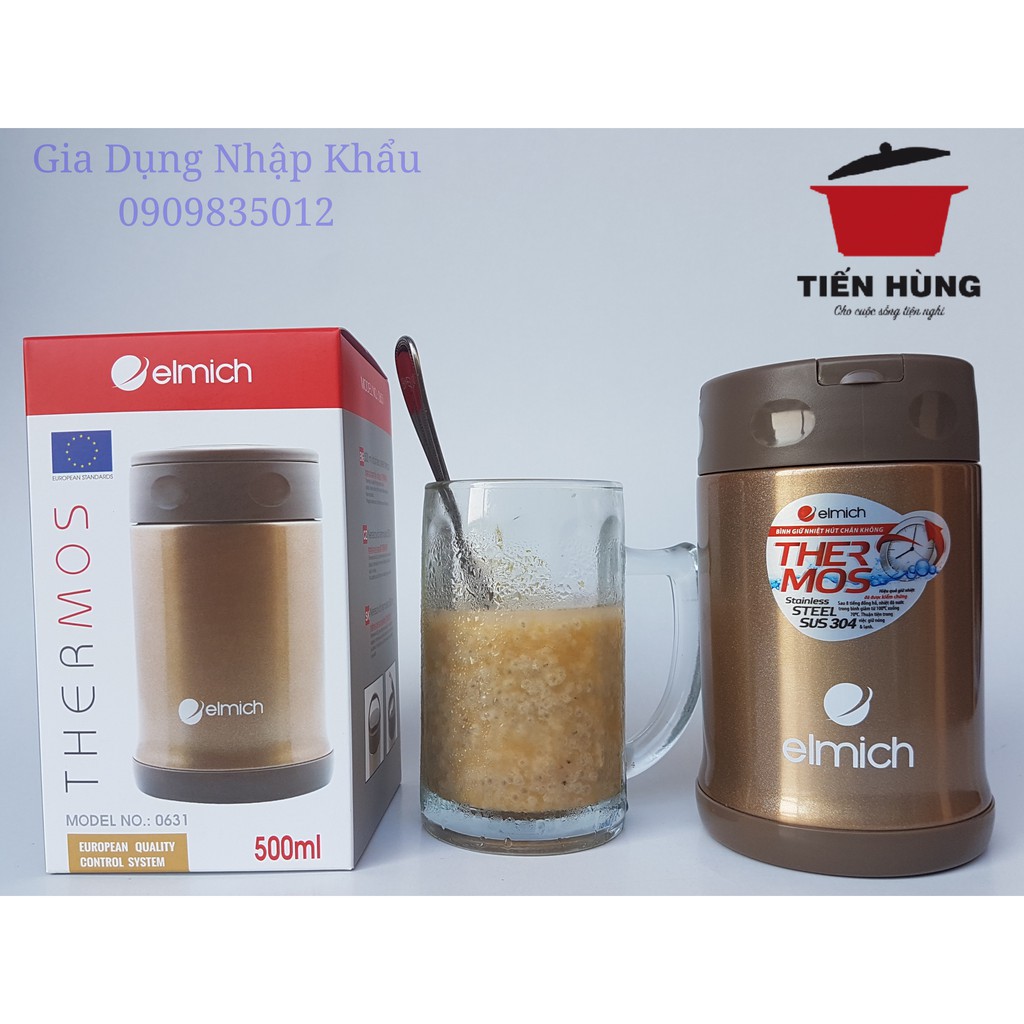 Bình đựng cháo thức ăn giữ nhiệt  ELMICH inox 304 500ml EL0631