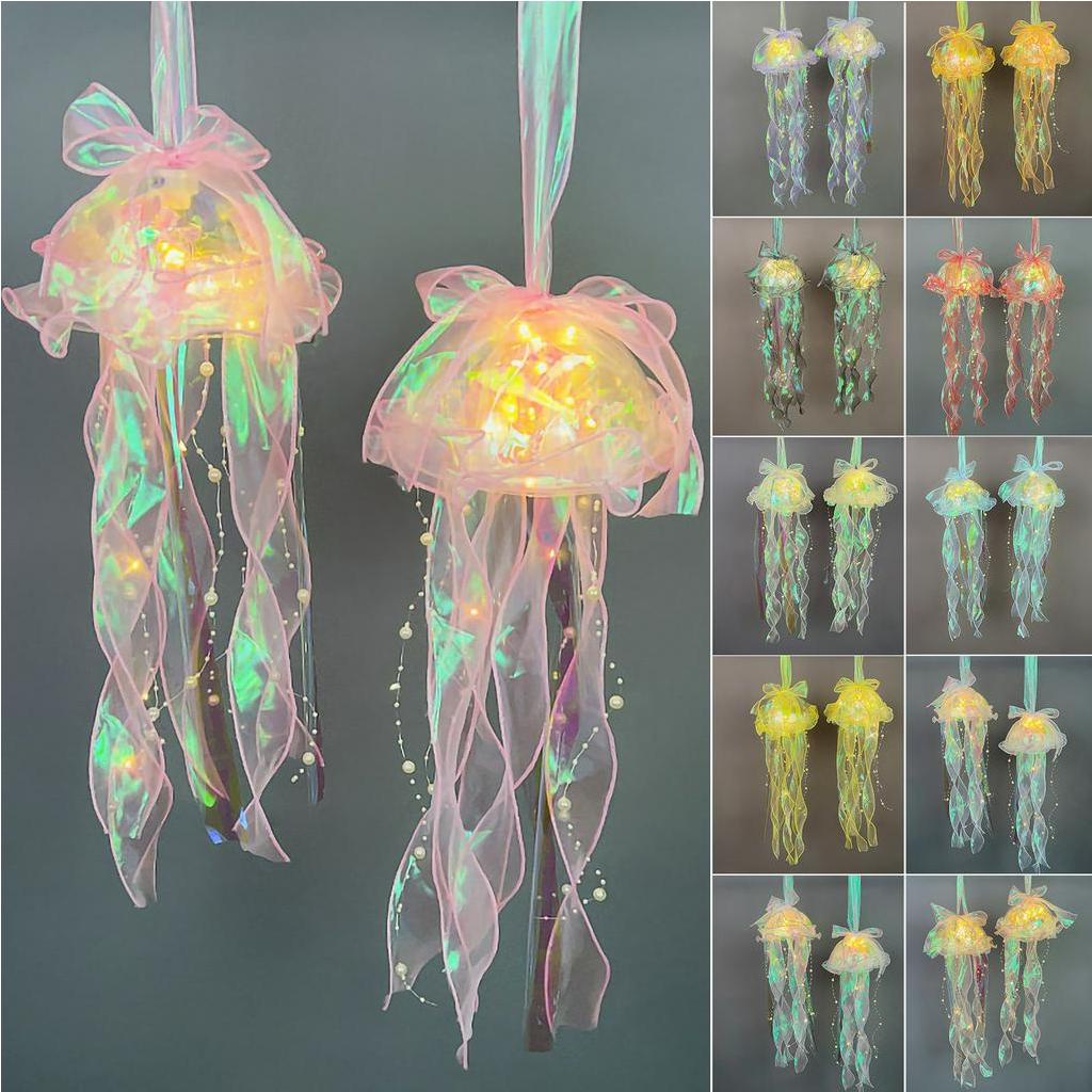 Bộ Đèn Ngủ Hình Sứa Bằng Nhựa Phát Sáng Đa Năng DIY