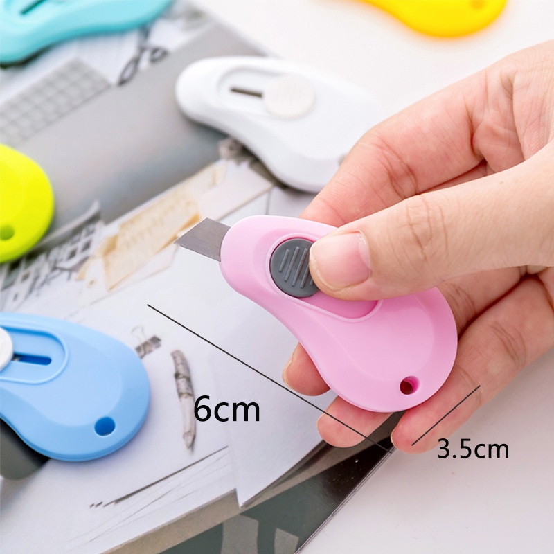Hoạt Hình Dao Cắt Giấy Mini Màu Trơn Tiện Dụng Cho Học Sinh