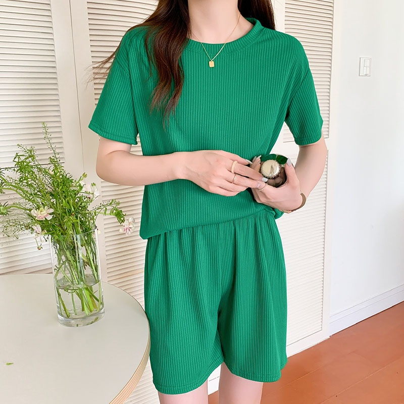 Bộ đồ ngủ IELGY ngắn tay vải lụa mát thời trang mùa hè dành cho nữ