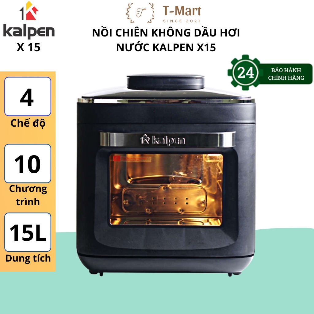 Nồi chiên không dầu hơi nước 15L Kalpen X15 Có tất cả chức năng của nồi chiên và nồi hấp, Bảo hành 24 tháng chính hãng