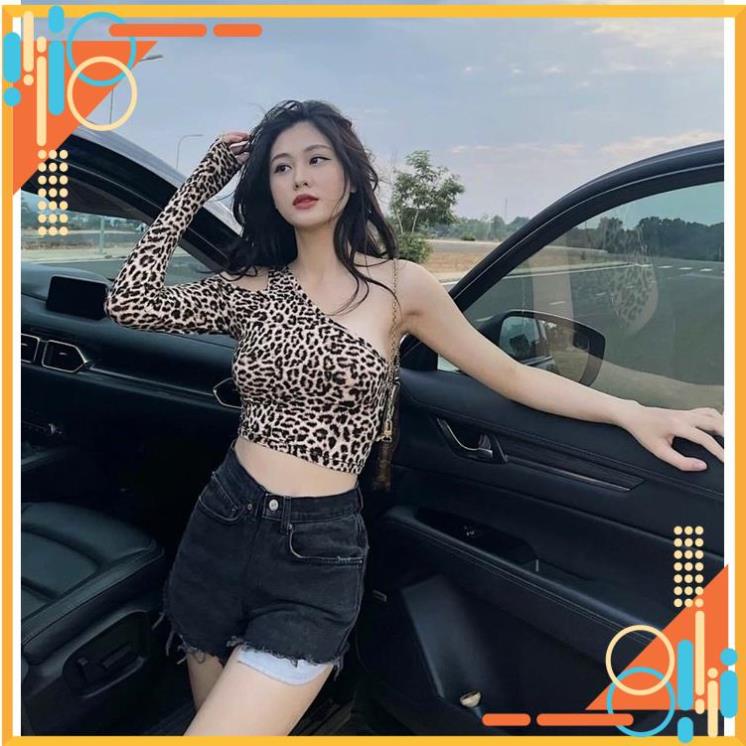 [Thế Giới Coptop] Áo Croptop Lệch Vai Tay Dài Sexy VKV [Hàng Đẹp]