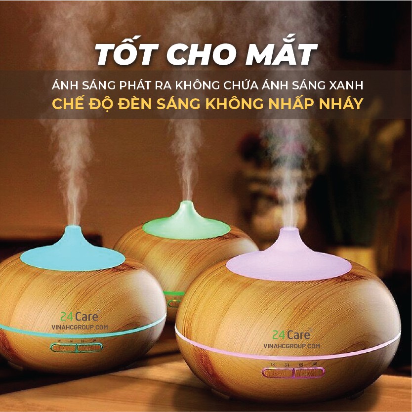 Máy khuếch tán tinh dầu 24Care hình bí ngô màu vàng công suất 10W dung tích 500ml có chế độ hẹn giờ