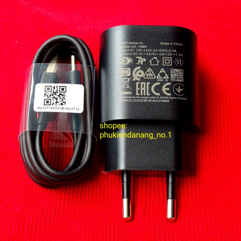 BỘ SẠC  NOKIA G10 / G11+ / G21 / 5.4 / 3.4 / 7.2 / 6.1 / 6.1Plus CHÍNH HÃNG NEW SEAL.