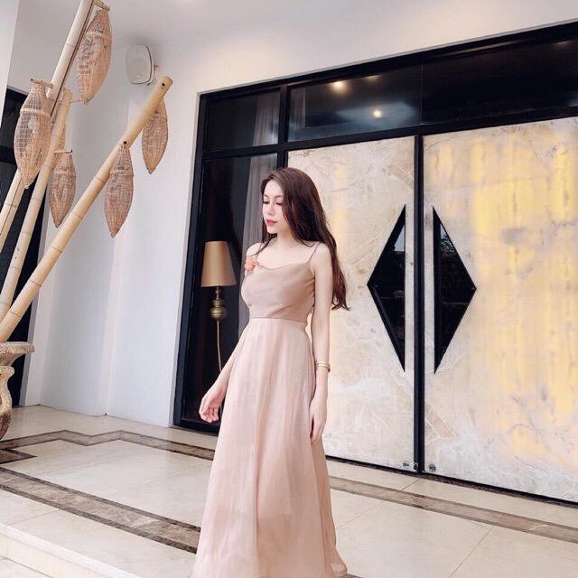 Váy lụa 2 dây cổ đổ sang chảnh hàng loại 1 cao cấp (kèm ảnh thật cuối) | BigBuy360 - bigbuy360.vn