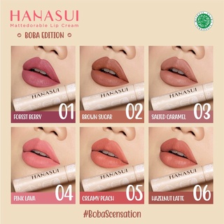 Image of Hanasui Mattedorable Lip Cream | Matte Dorable LipCream Lipstick Cair Mate Boba Hanasui kosmetik