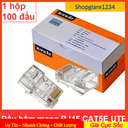 Đầu mạng TENDA RJ45 CAT5e 100 cái / Hộp - Hàng chính hãng - Loại tốt