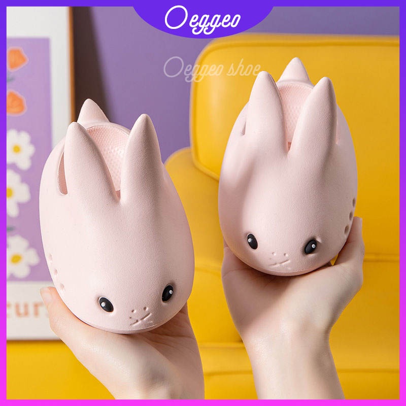 Oeggeo shop Dép Đi Trong Nhà Đế Phẳng Chống Va Chạm Hình Thỏ Cho Trẻ Em