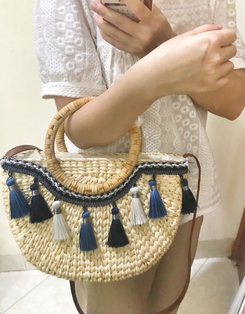 Làn lục bình quai mây 28cm