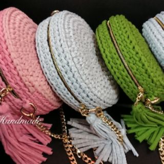Túi tròn sợi vải handmade