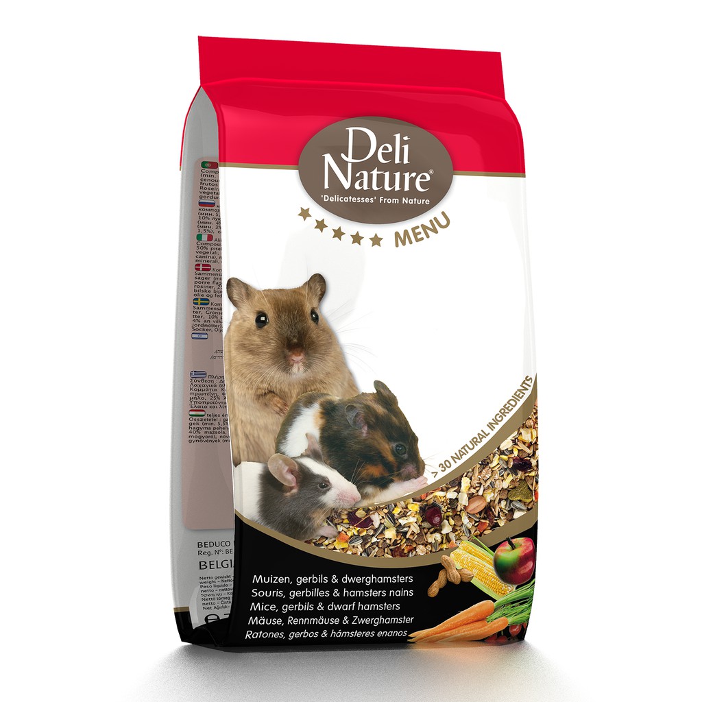 [Hàng Châu Âu]Hỗn hợp thức ăn cao cấp 5 sao DELI NATURE MICE dành cho các dòng chuột Hamster và Thỏ Nguyên gói 750 Gram