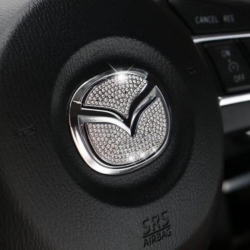 Dán LOGO vô lăng đính đá sang trọng cho xe HYUNDAI-TOYOTA-MZDA-HONDA-MECCIDES-KIA phong cách Nhật Bản