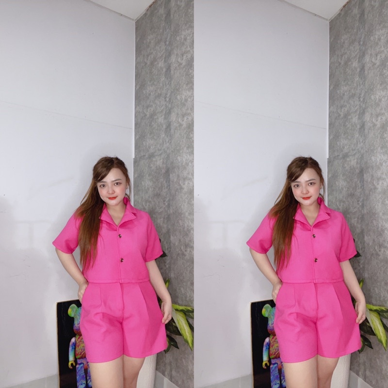 Sét áo cortop kèm quần chất xốp hình thật