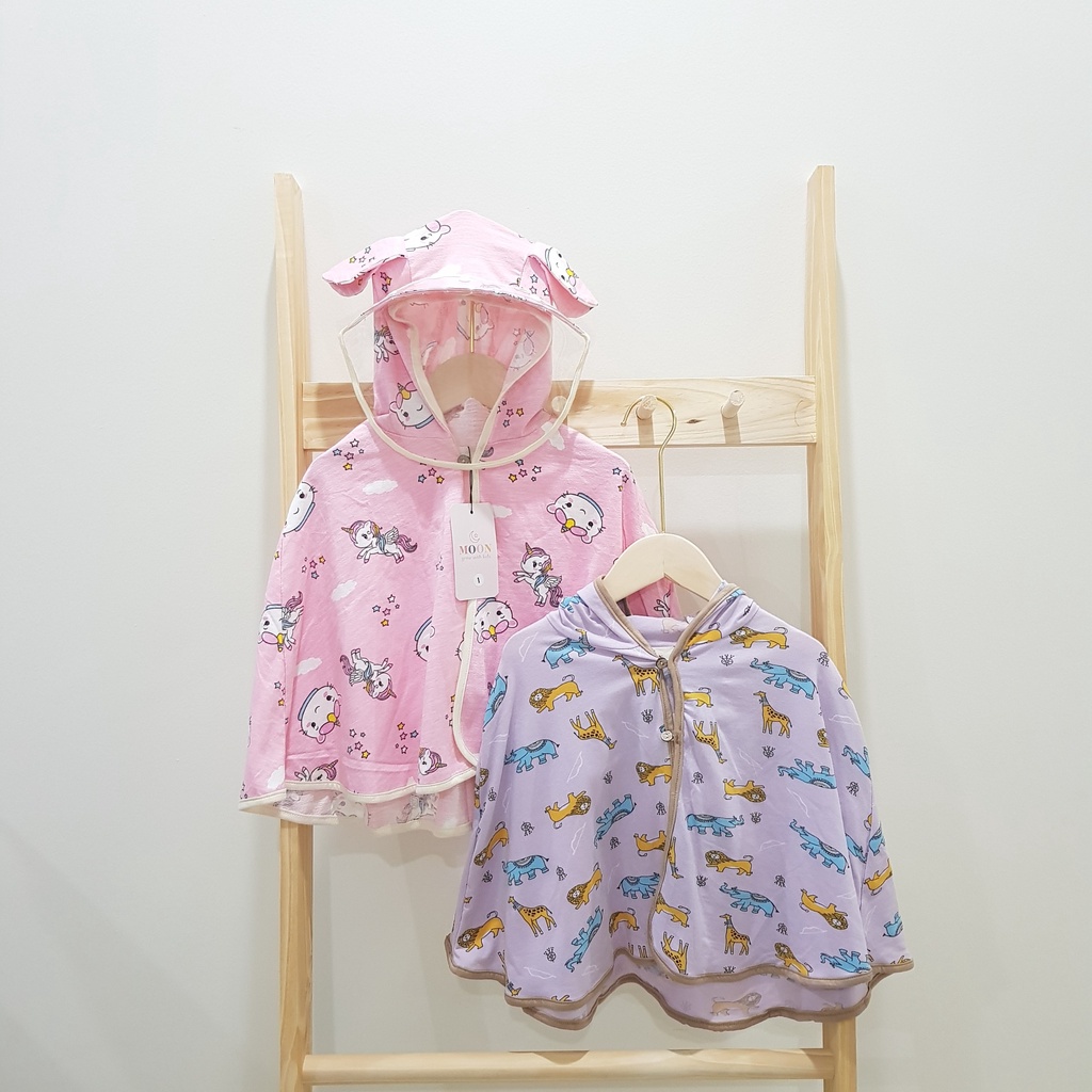 (Hàng thiết kế) Áo choàng chống nắng cho bé kèm tấm chắn có thể tháo rời-Moon kids fashion