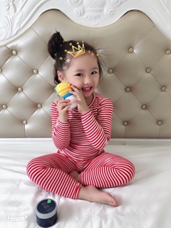 Bộ len kẻ cho bé