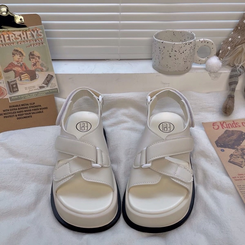 Giày Sandal Quai Dán Chéo p23maysh Êm Mịn Đi Học Đi Chơi Style Ulzzang Hot 2022
