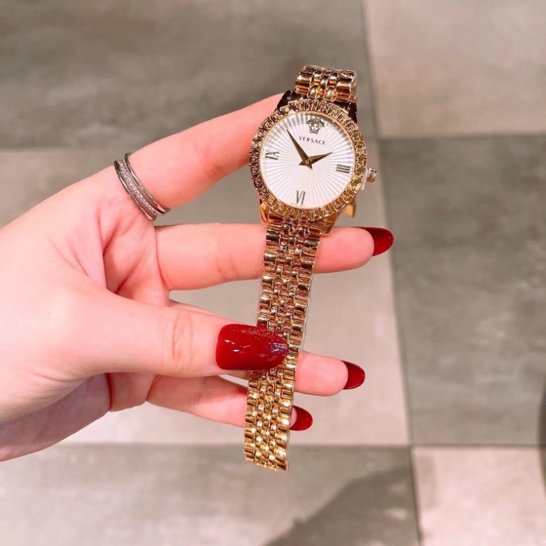 Đồng hồ nữ VERSACE dây kim loại thiết kế tinh tế hợp gu thời trang giới trẻ, chống nước, bảo hành 12 tháng