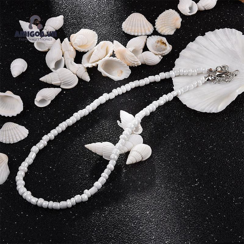 ✨✨ Dây chuyền ngọc trai đính cườm đầy màu sắc 17KM Hàn Quốc vòng cổ nữ