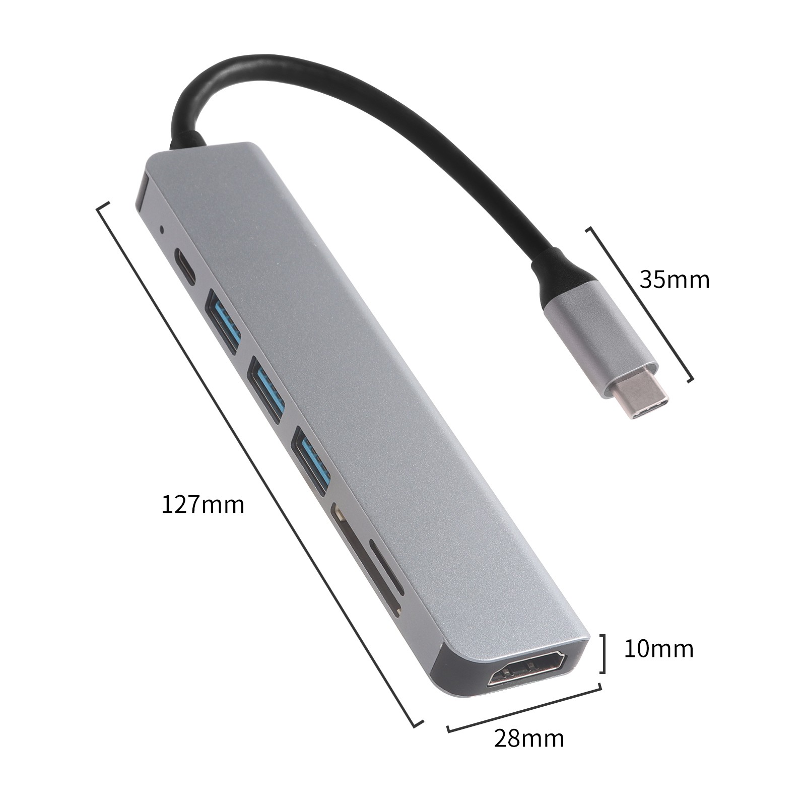 Bộ Chia 7 Cổng Type-C Sang Usb Hub