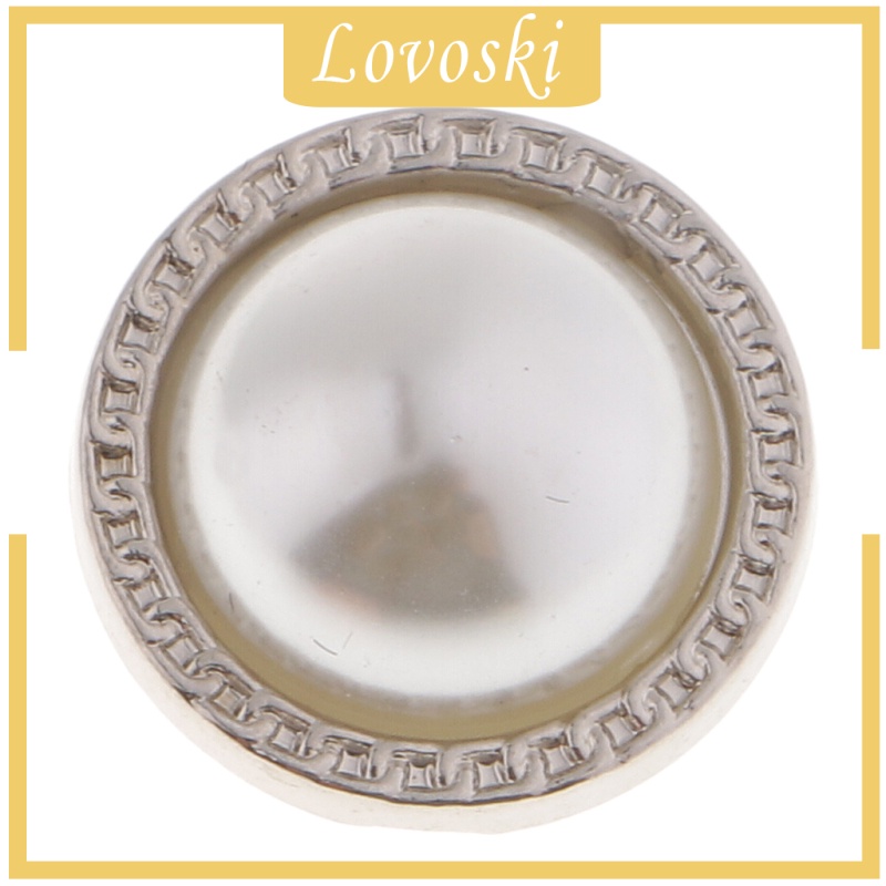 Bộ 8 Nút Áo Tròn Bằng Nhựa Đính Ngọc Trai Giả