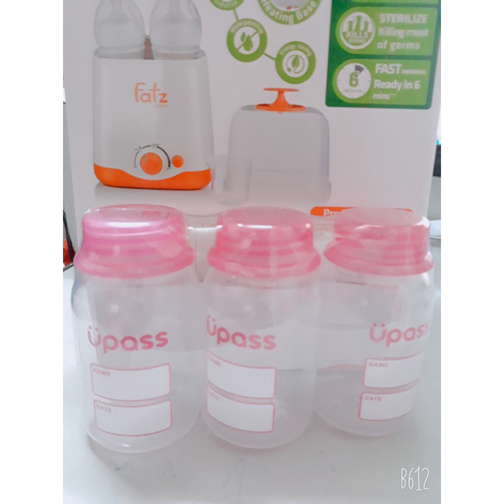 [Mã 267FMCGSALE giảm 8% đơn 500K] Bộ 3 bình trữ sữa Upass Thái Lan 125ml an toàn cho bé