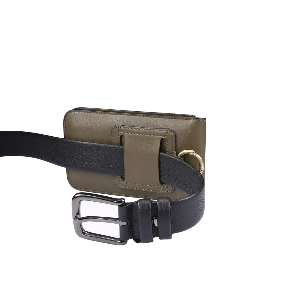 Túi đeo hông từ da đựng điện thoại thiết kế 2 ngăn tùy chọn màu sắc