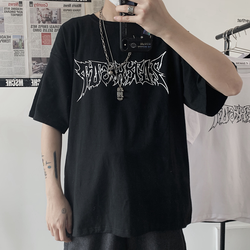 Áo Thun Tay Lửng In Chữ Cá Tính Thời Trang 192004Áo Thun Phong Cách Hàn Quốc Đơn Giản Cho Nam Nữ