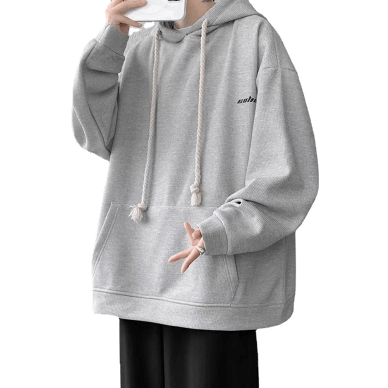 Áo Hoodie Thể Thao Ngoại Cỡ In Chữ Giản Dị Thời Trang Hàn Quốc Dành Cho Nam
