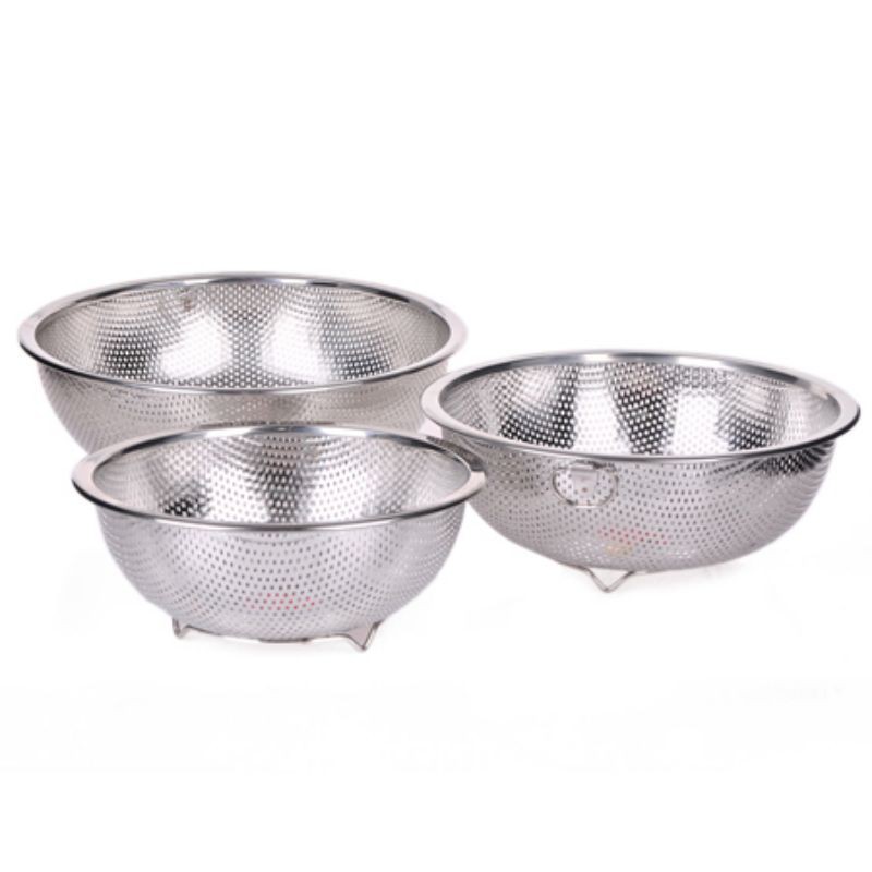 Rá inox ,rá rổ inox  vo gạo inox 430 Vietcook  các size 18,21,24,27,30,rổ inox rửa rau,hoa quả ,..size 18,21,24,27,30