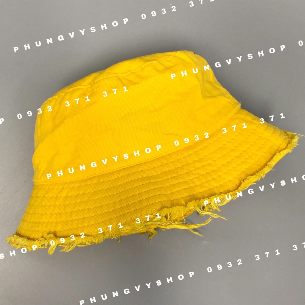 Mũ bucket tai bèo vành phungvyshop BO TUA RUA RÁCH TRƠN- nón unisex nam nữ