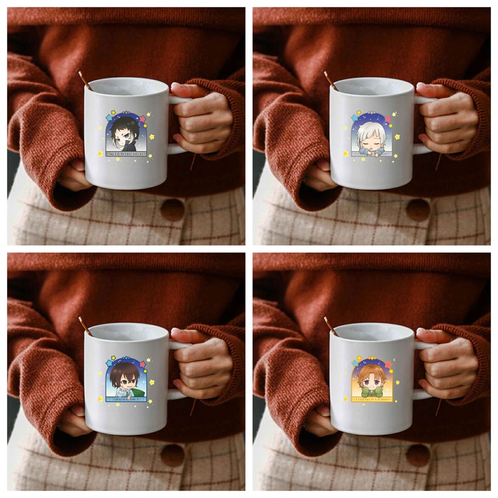 Cốc sứ trắng in hình  anime chibi BUNGOU STRAY DOGS dễ thương xinh xắn