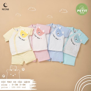 -- Bộ cộc tay sơ sinh cài lệch cho bé #Moon@ 0-6 tháng tuổi