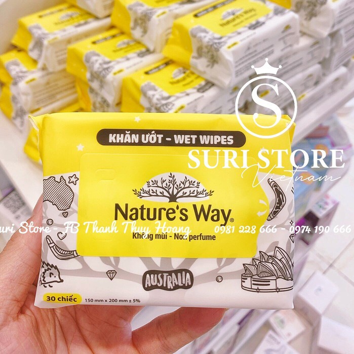 Khăn Giấy Ướt Nature's Way Không Mùi, An Toàn Cho Da Của Bé Cao Cấp