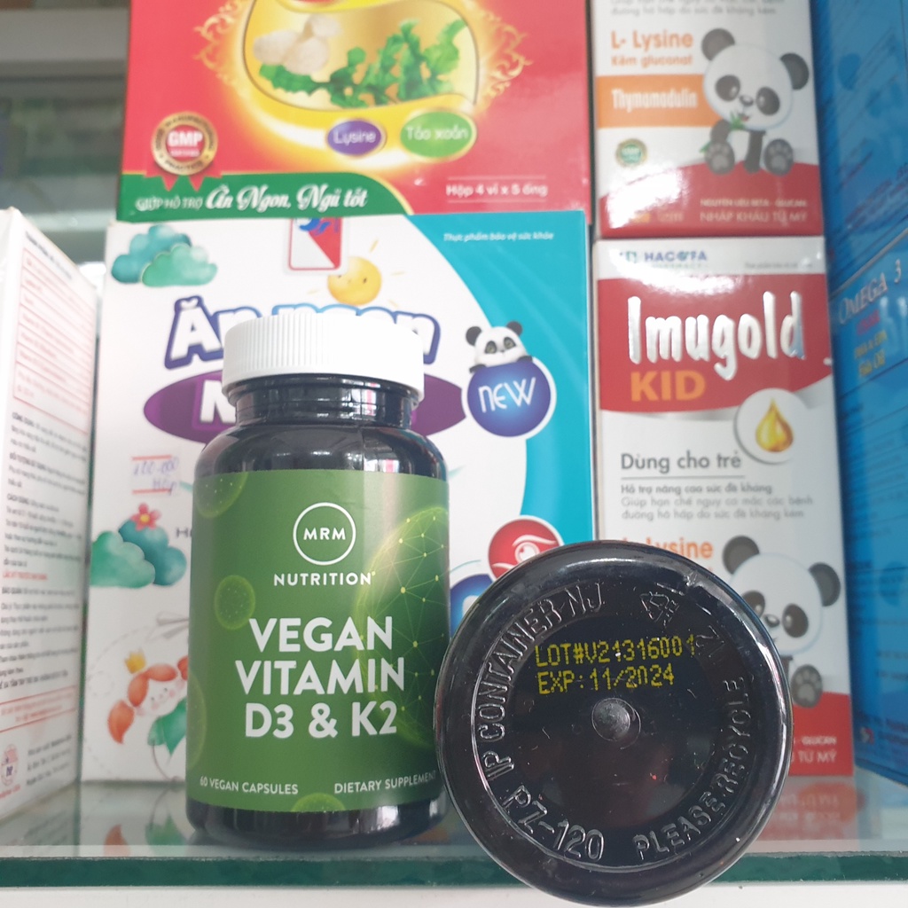 VEGAN - Vitamin D3 và K2 60 viên - Hỗ trợ xương khớp chắc khỏe