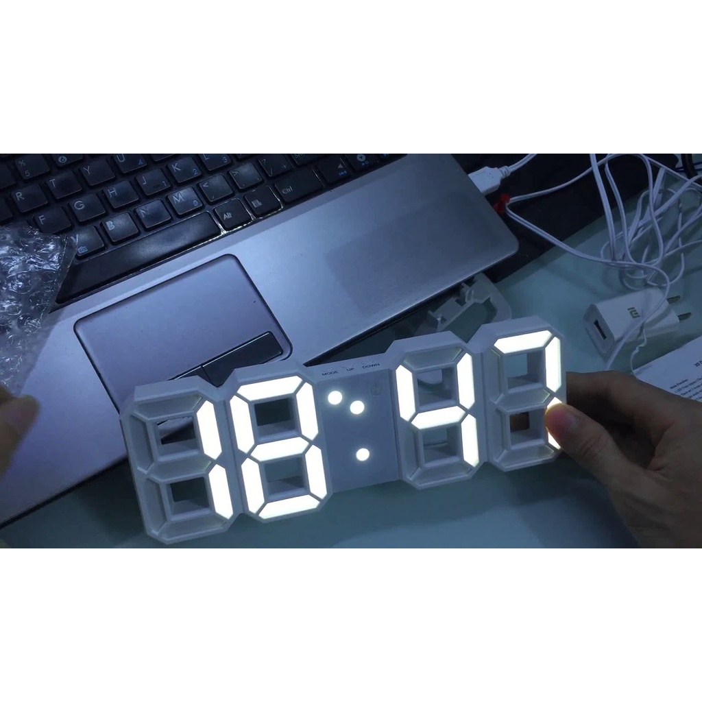 Đồng hồ LED 3D treo tường, để bàn thông minh TN828 Smart Clock [Loại Xịn] Decor Phòng Ngủ