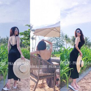 Đầm maxi lửng hở lưng