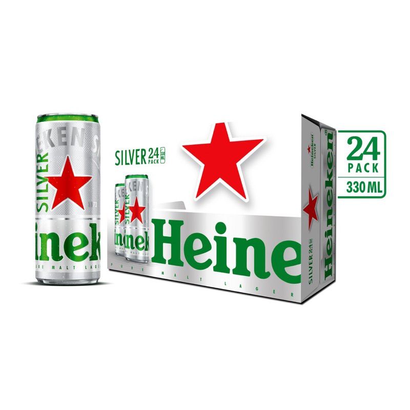 Thùng 24 lon Bia Heineken bạc lon cao( chỉ nhận đơn hỏa tốc Now,Grap)