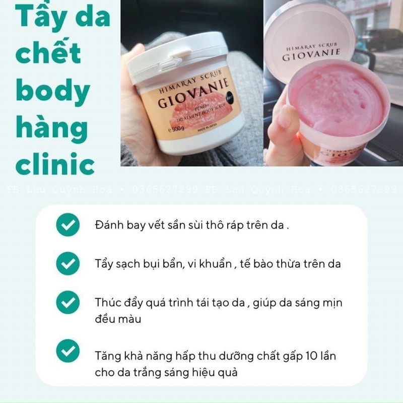 Tẩy da chết toàn than Giovanie Himaray Scrub trắng sáng